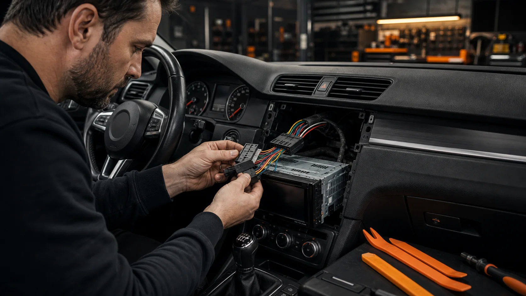 Installation d’un autoradio avec faisceau ISO et adaptateur