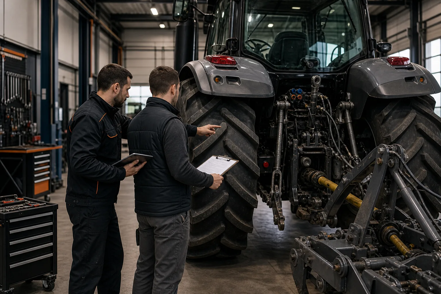 Inspection de tracteur agricole avant devis atelier
