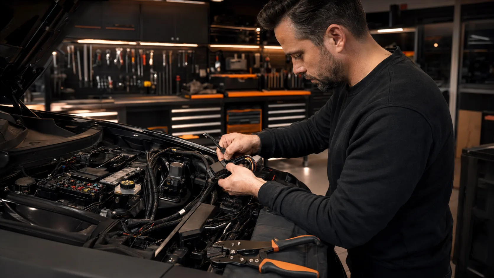 Réparation finale d’un faisceau automobile avec connecteur protégé