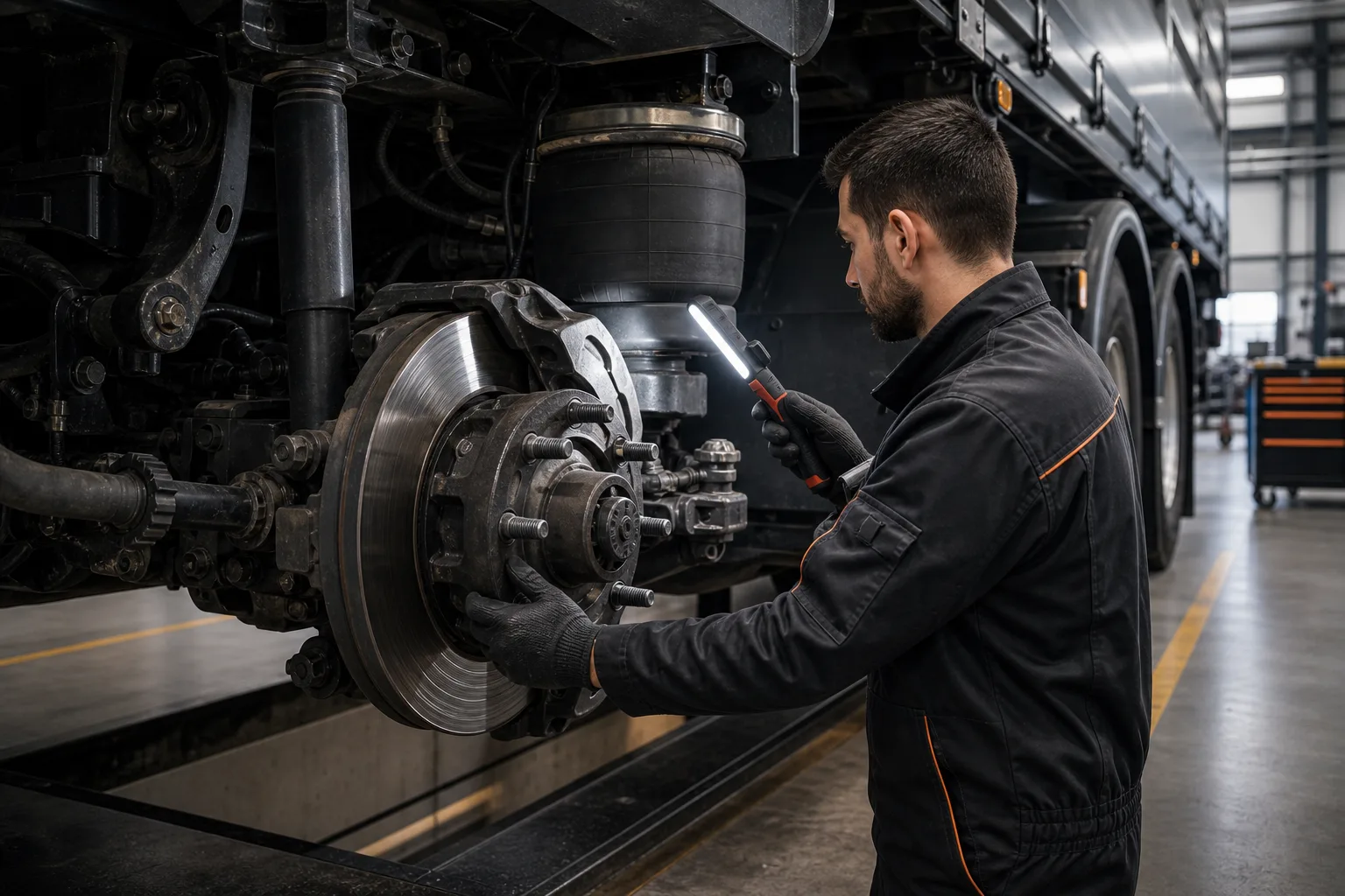 Contrôle freinage et trains roulants de poids-lourd